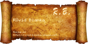 Rövid Bianka névjegykártya