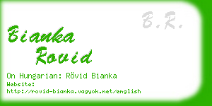 bianka rovid business card